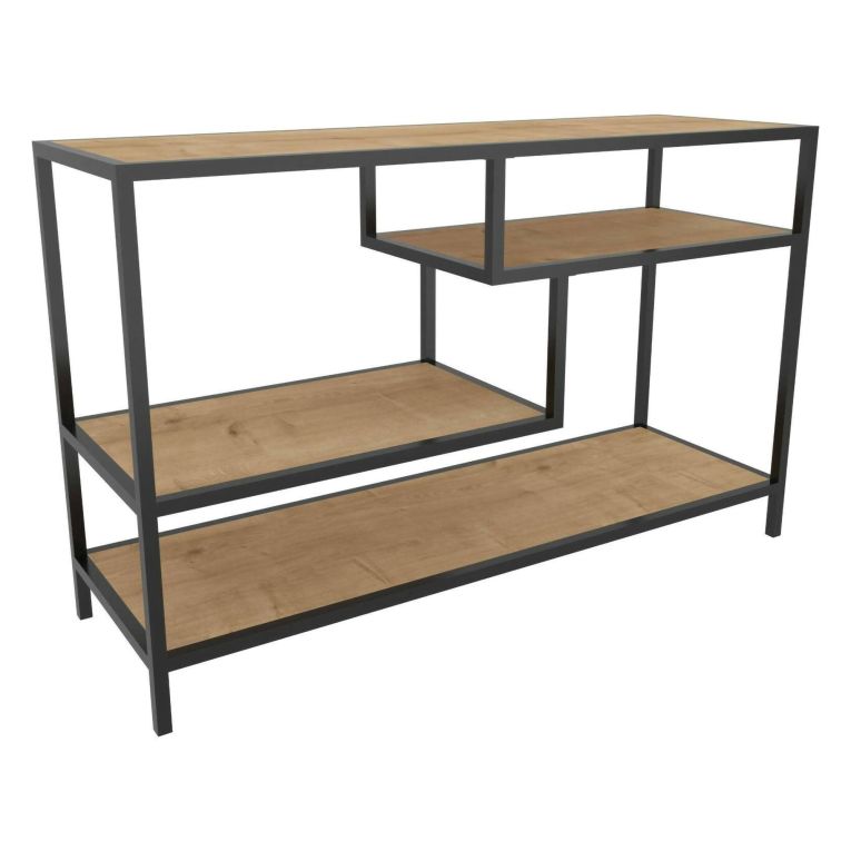 Mobile TV quercia e nero 120x39x75h cm in legno - Ivette