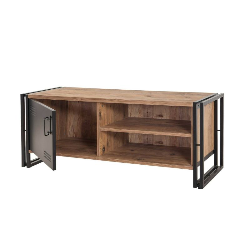 Mobile TV quercia e nero 130x45x50h cm in legno - Cyprien