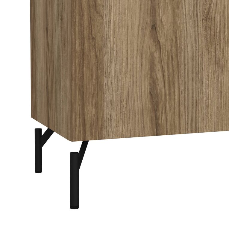 Mobile TV quercia e nero 147x41x54h cm 2 ante e 1 cassetto - Duchi