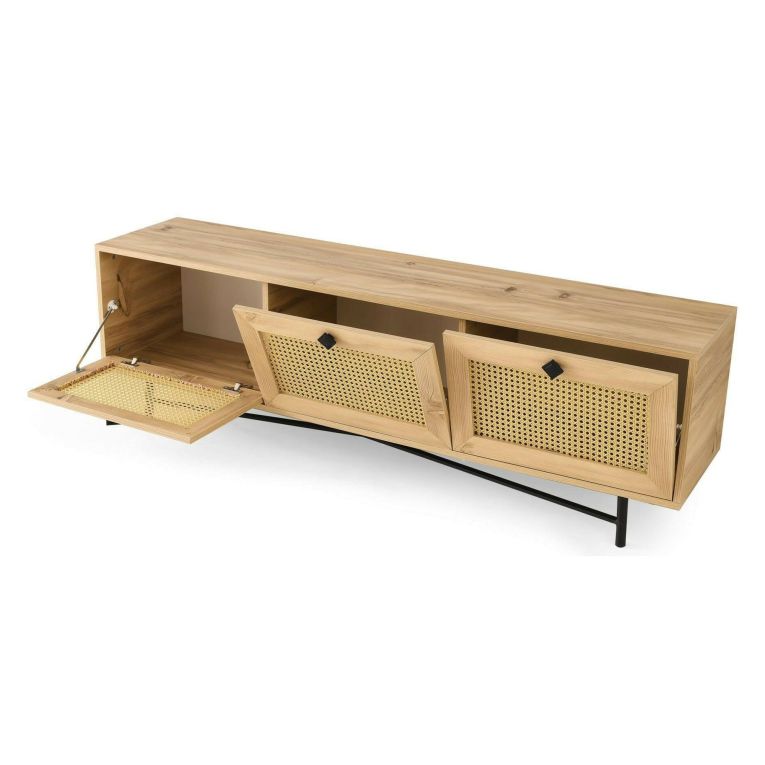Mobile TV quercia e nero 180x40x60h cm 3 ante - Assemini