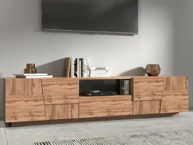 Mobile TV rovere 220x44x46h cm 4 ante e 1 cassetto - Maestrale