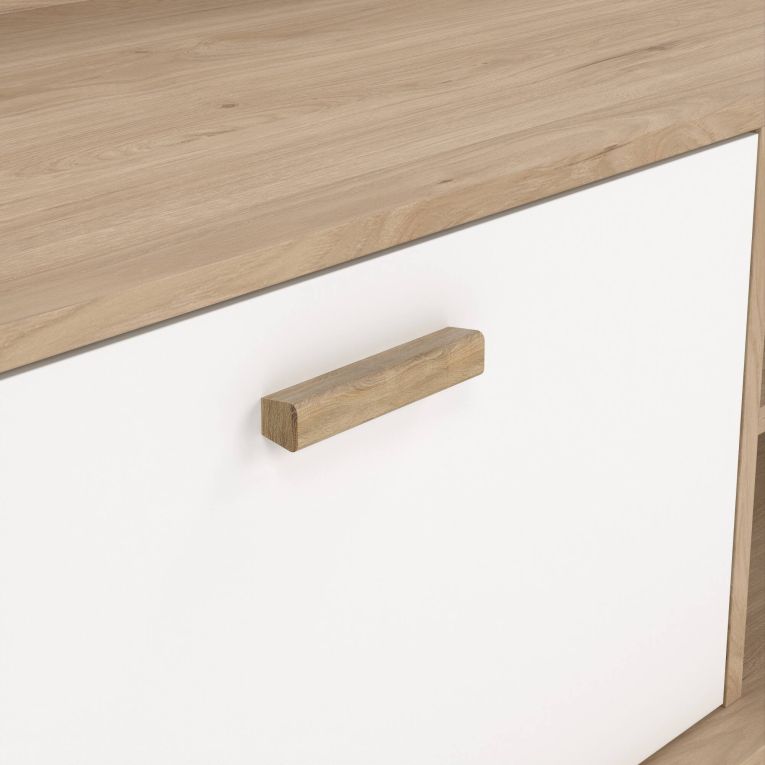Mobile TV rovere e bianco 181x51x61h cm 2 ante e 1 cassetto - Agathis