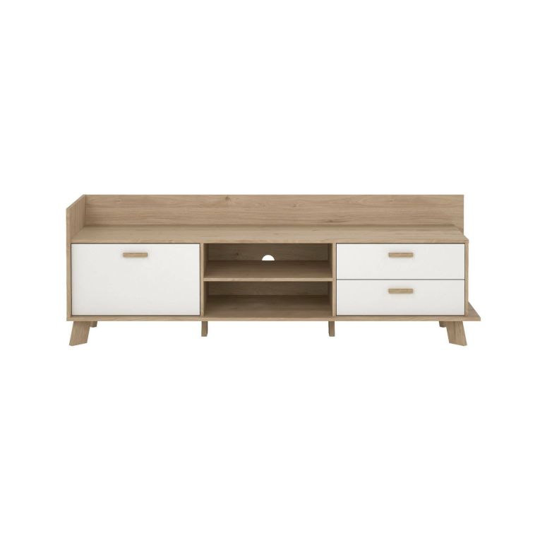 Mobile TV rovere e bianco 181x51x61h cm 2 ante e 1 cassetto - Agathis