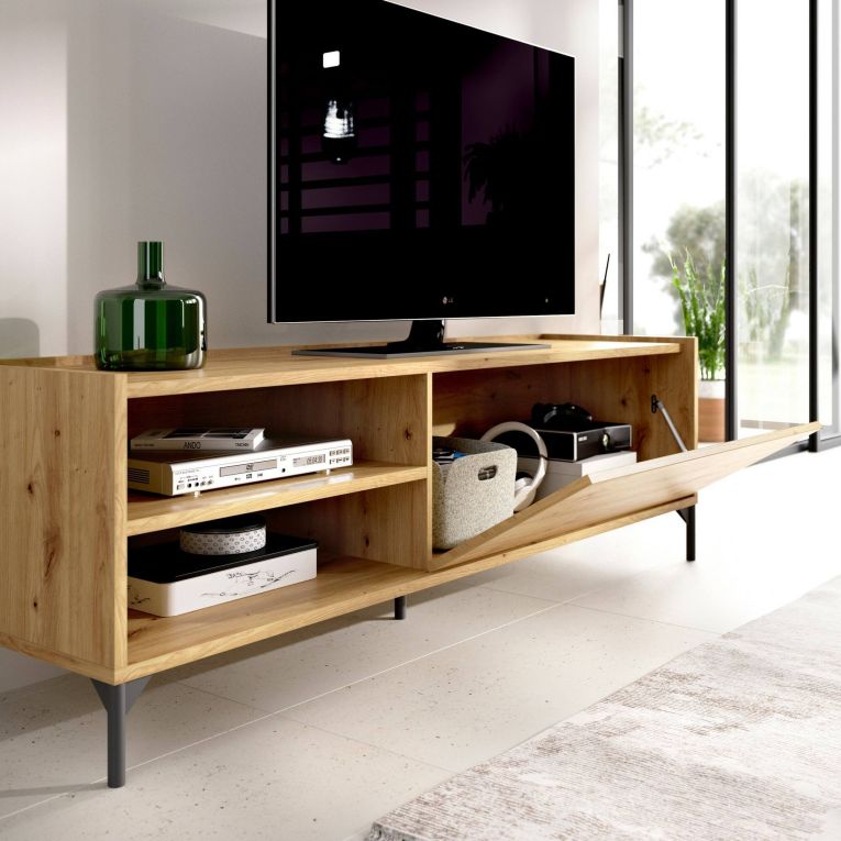 Mobile TV rovere nodi 155x43x47h cm modulabile - Allesia