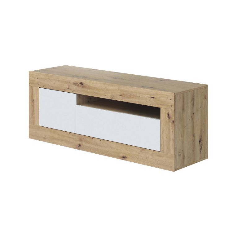 Mobile TV rovere nodi e bianco 139x42x53h cm 2 ante - Kunzite
