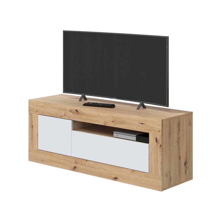 Mobile TV rovere nodi e bianco 139x42x53h cm 2 ante - Kunzite