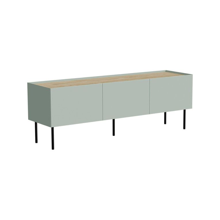 Mobile TV verde e rovere 150x40x52h cm 3 ante - Calanna