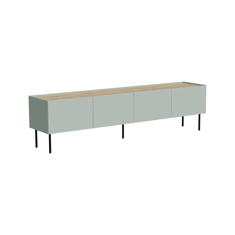 Mobile TV verde e rovere 200x40x52h cm 4 ante - Scopa