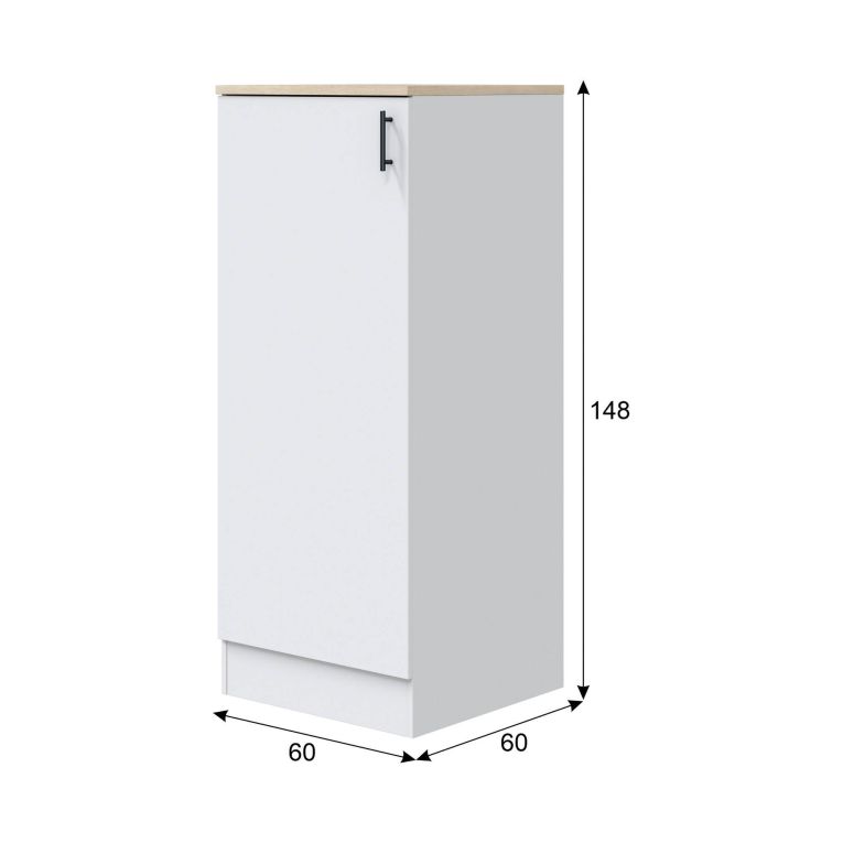 Mobile verticale 60x148h cm bianco e rovere - Aveny
