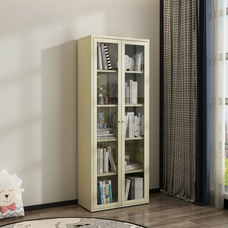 Mobile vetrina 2 ante 70x35x180h cm panna - Izano
