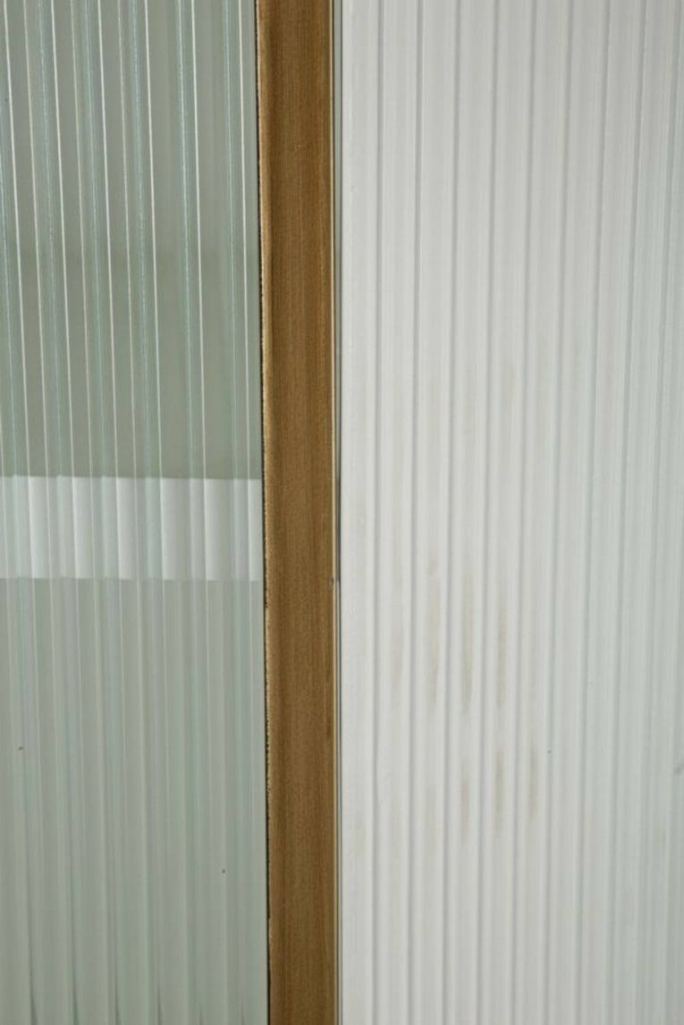 Mobile vetrina 2 ante 85x40x160h cm bianco e marrone - Sable