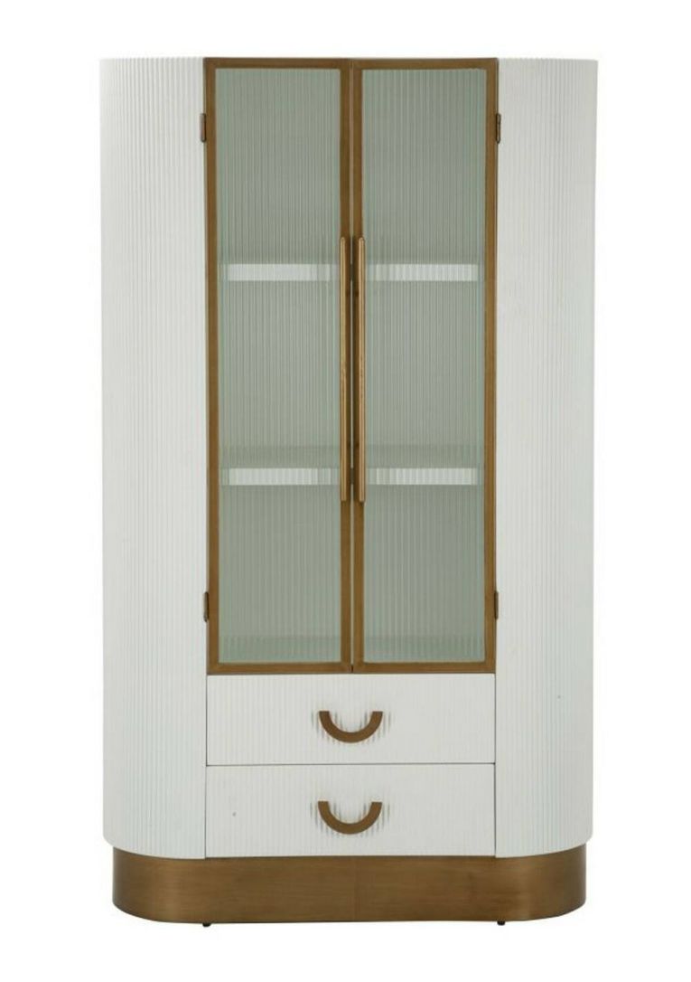 Mobile vetrina 2 ante 85x40x160h cm bianco e marrone - Sable