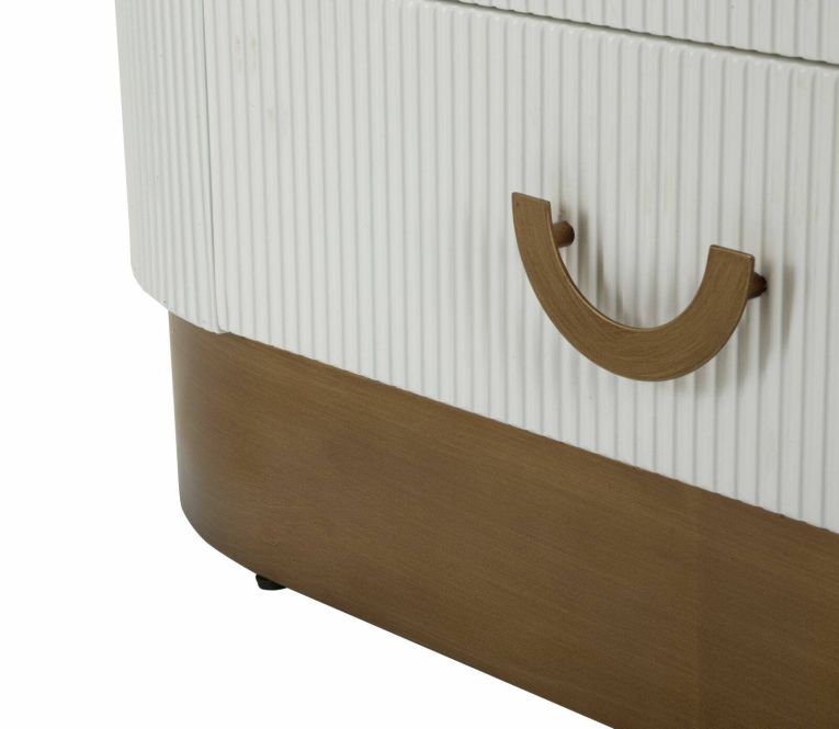 Mobile vetrina 2 ante 85x40x160h cm bianco e marrone - Sable