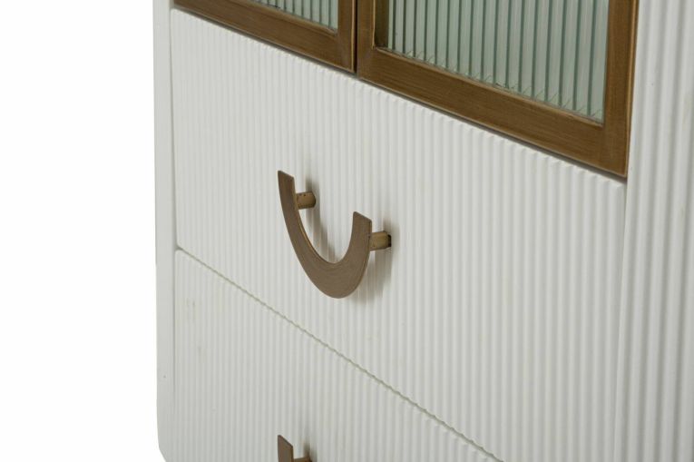 Mobile vetrina 2 ante 85x40x160h cm bianco e marrone - Sable