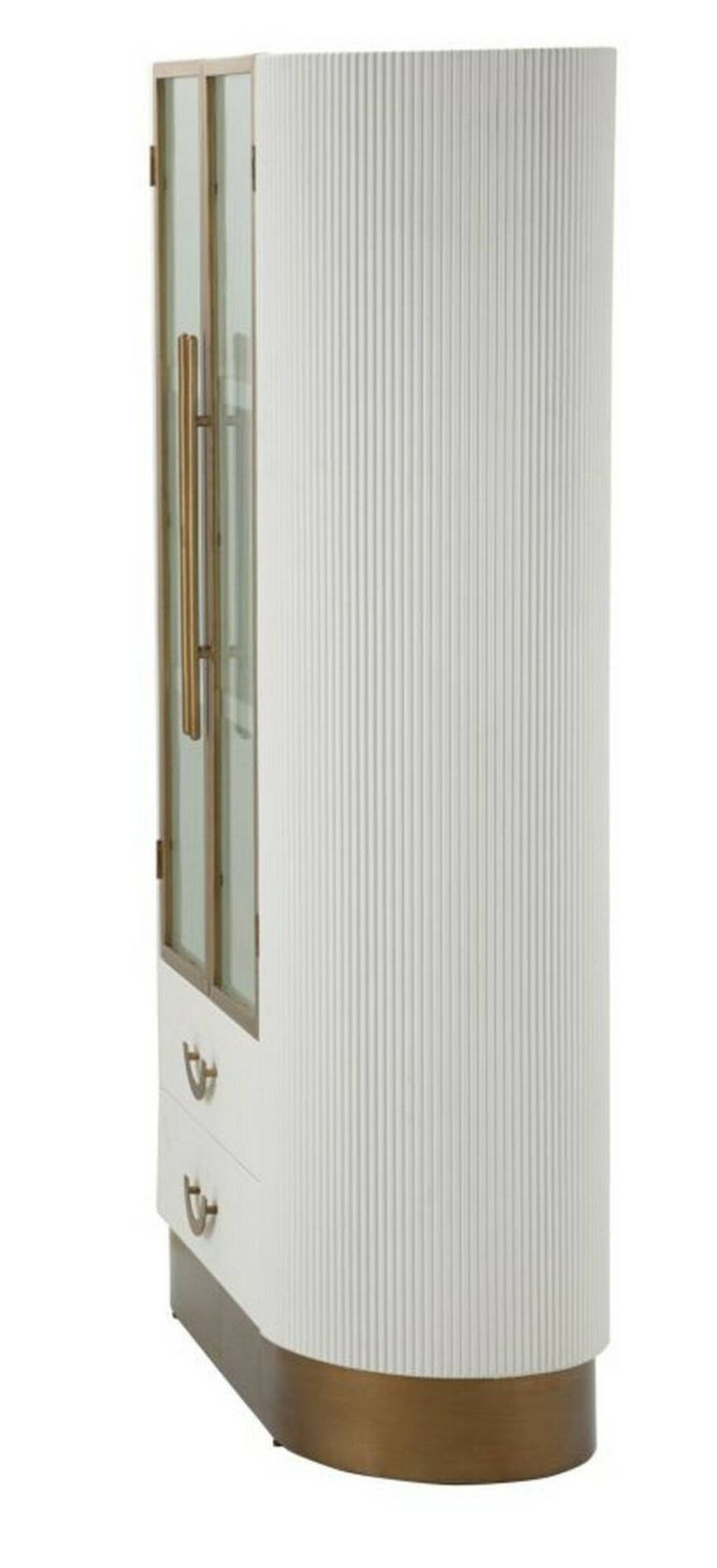 Mobile vetrina 2 ante 85x40x160h cm bianco e marrone - Sable