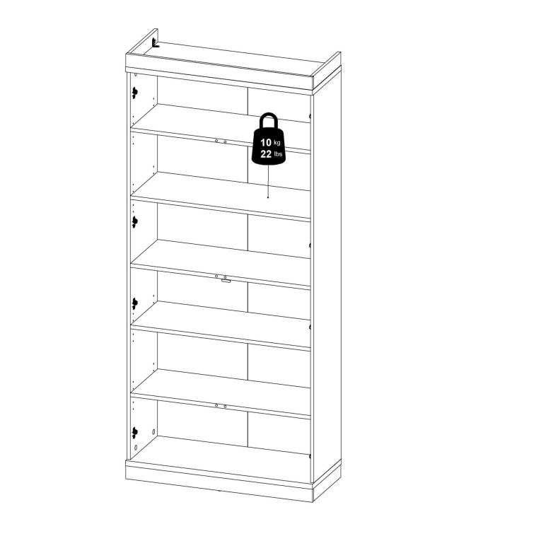 Mobile vetrina 2 ante 88x36x200h cm nero e noce - Axinte