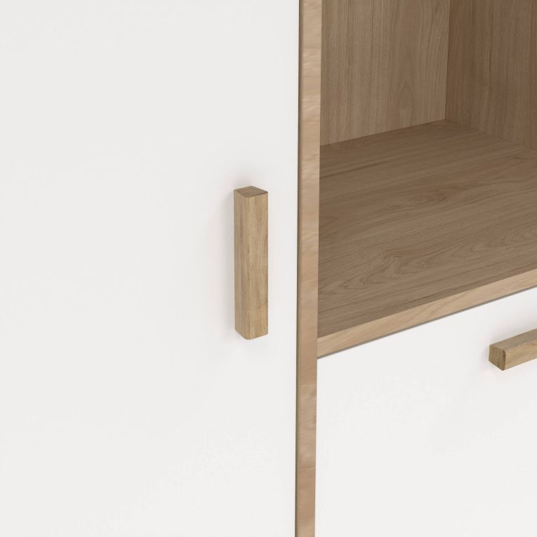 Mobile vetrina 2 ante 88x39x188h cm rovere e bianco - Mirinae