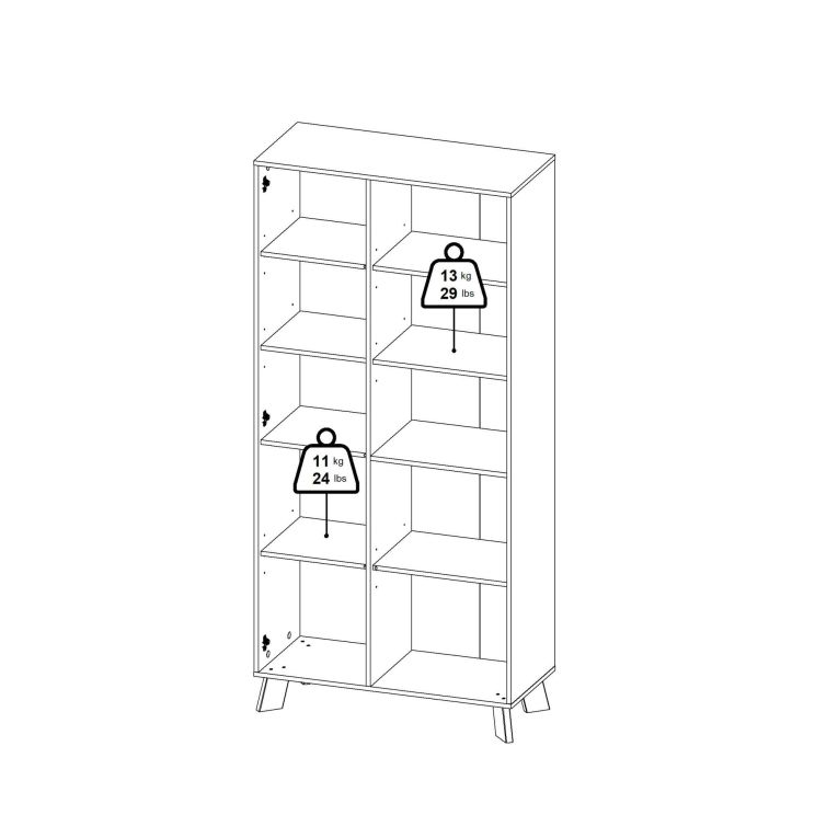 Mobile vetrina 2 ante 88x39x188h cm rovere e bianco - Mirinae