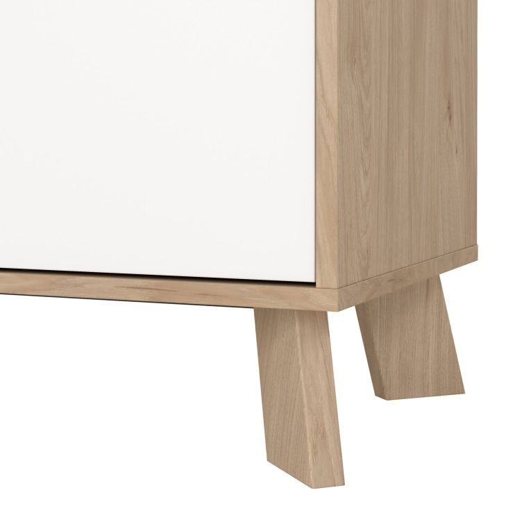Mobile vetrina 2 ante 88x39x188h cm rovere e bianco - Mirinae