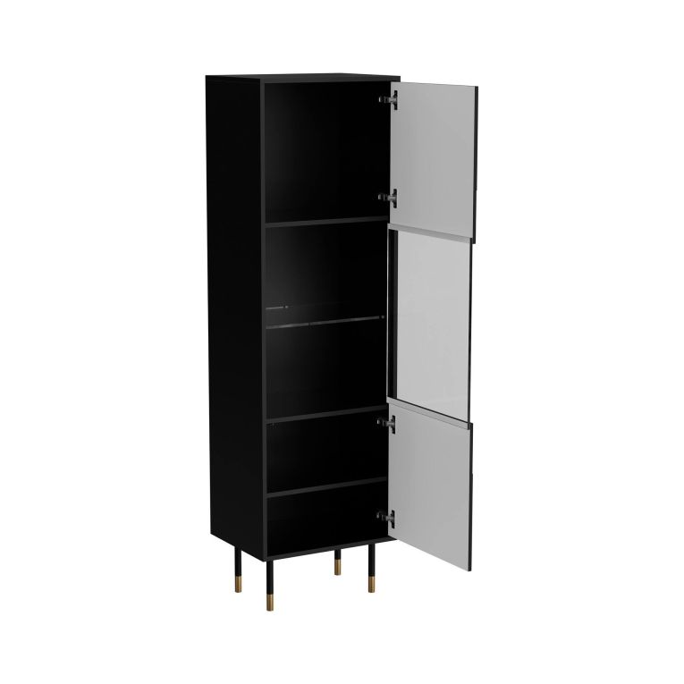 Mobile vetrina 54x40x180h cm nero e oro - Ippoliti