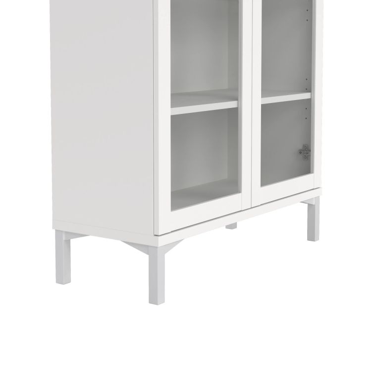 Mobile vetrina luminoso 2 ante 88x36x202h cm bianco - Wutip