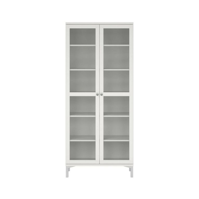 Mobile vetrina luminoso 2 ante 88x36x202h cm bianco - Wutip