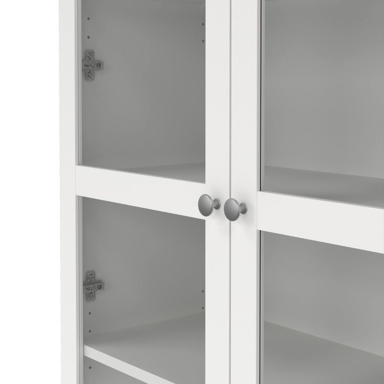 Mobile vetrina luminoso 2 ante 88x36x202h cm bianco - Wutip