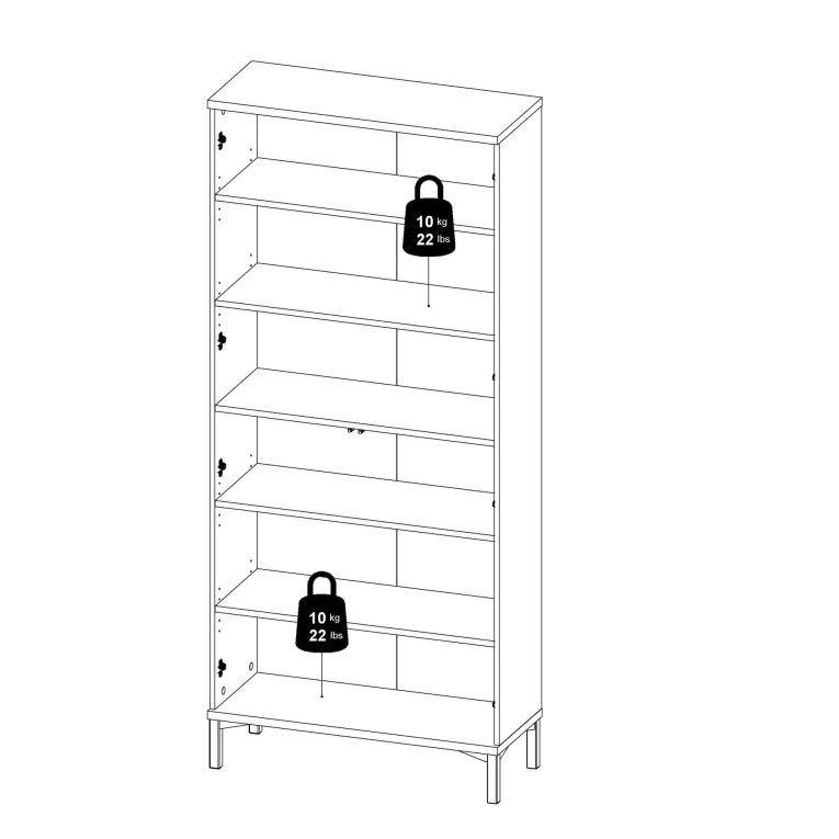 Mobile vetrina per studio 2 ante 88x36x202h cm nero e noce - Hudhud
