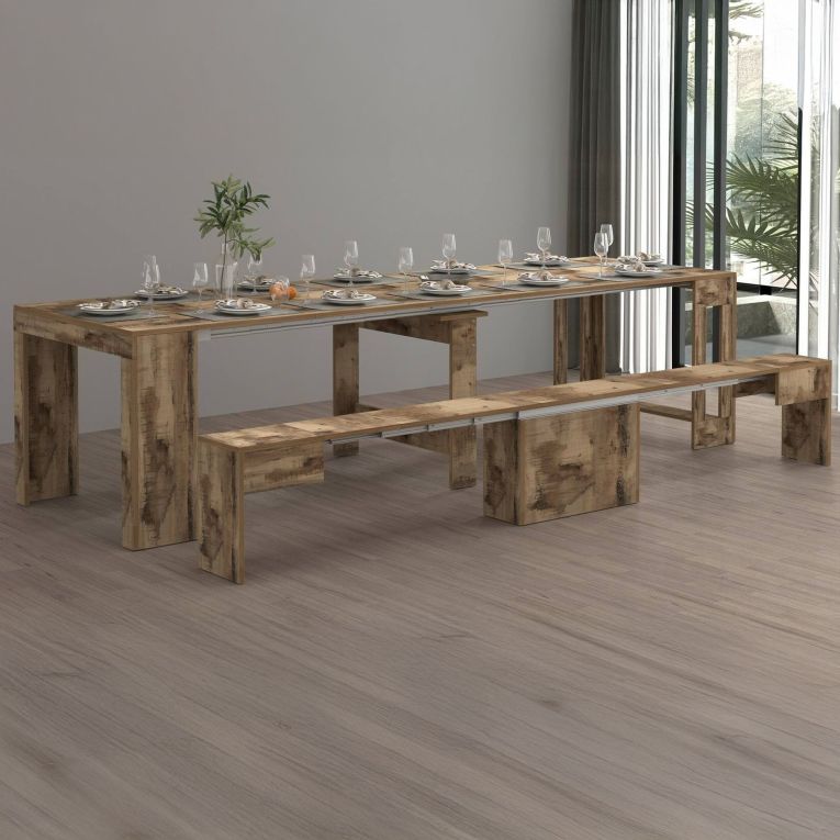 Panca allungabile acero 290x25x45h cm - Yutu
