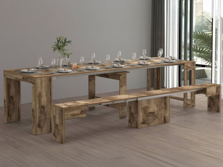 Panca allungabile acero 290x25x45h cm - Yutu