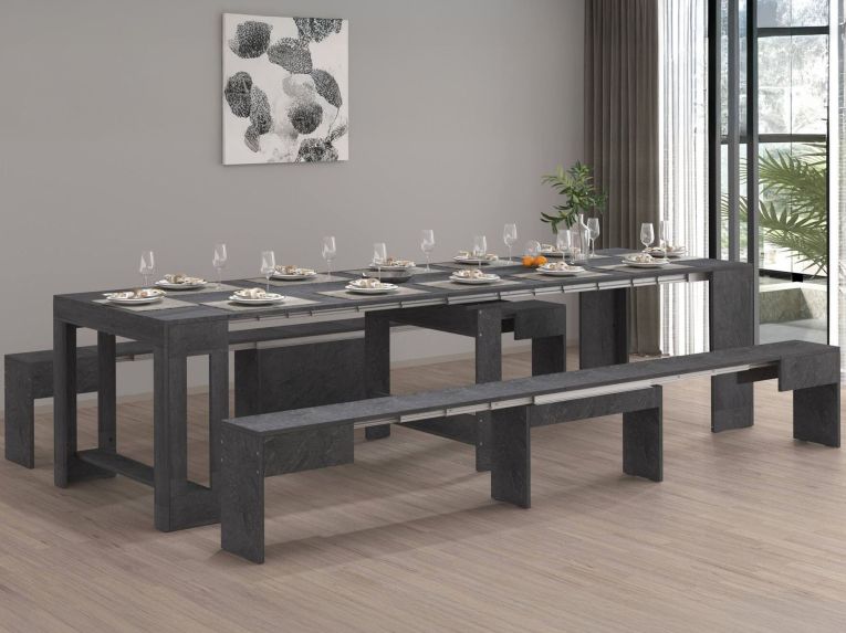Panca allungabile ardesia 290x25x45h cm - Quedan