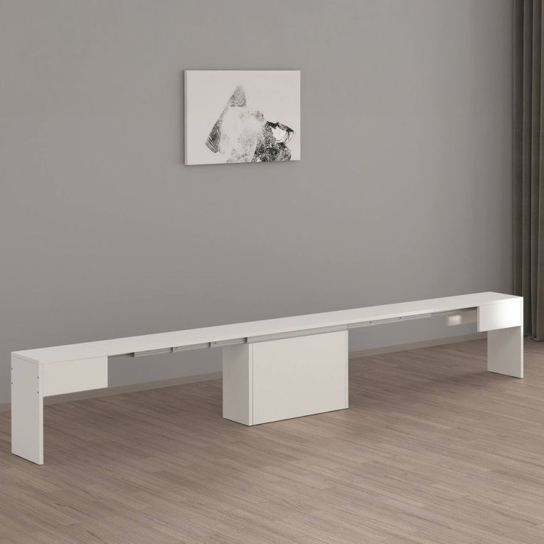 Panca allungabile bianca lucida 290x25x45h cm - Yutu
