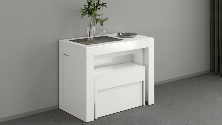Panca allungabile bianca lucida 290x25x45h cm - Yutu