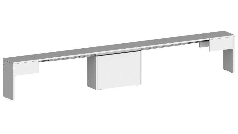 Panca allungabile bianca lucida 290x25x45h cm - Yutu