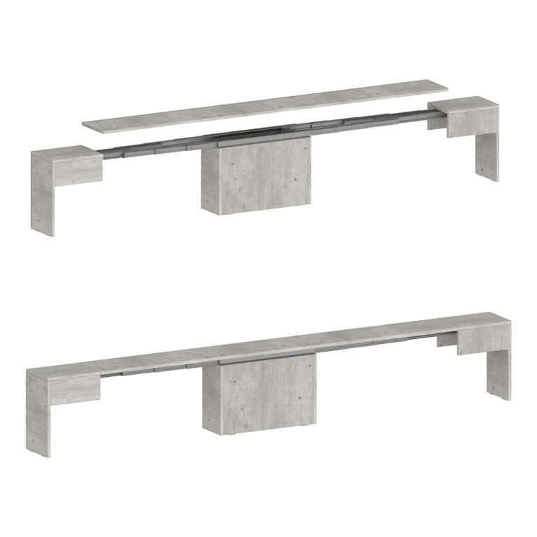 Panca allungabile cemento 290x25x45h cm - Quedan