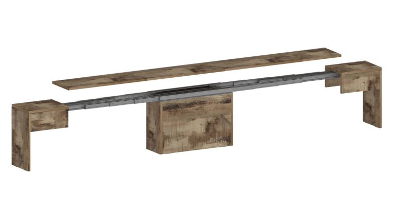 Panca allungabile effetto legno acero 290x25x45h cm - Quedan