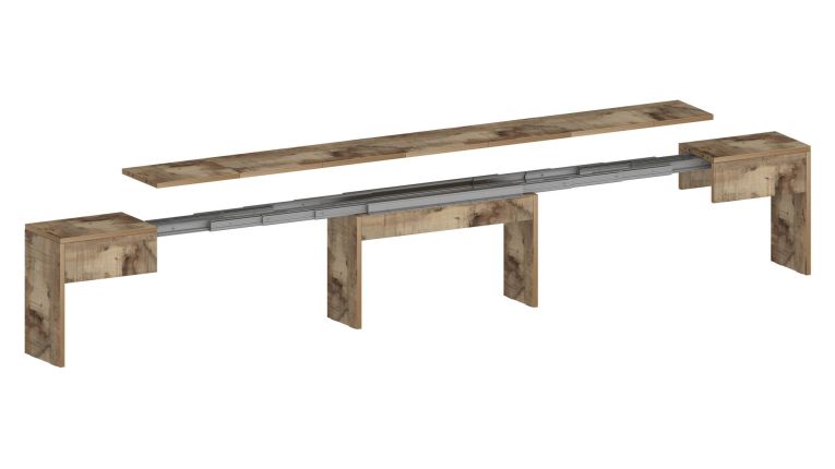 Panca allungabile effetto legno acero 290x25x45h cm - Quedan