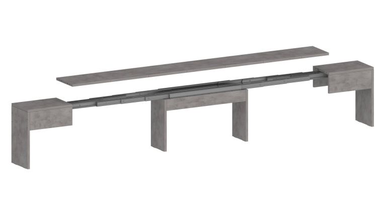 Panca allungabile grigia 290x25x45h cm - Quedan