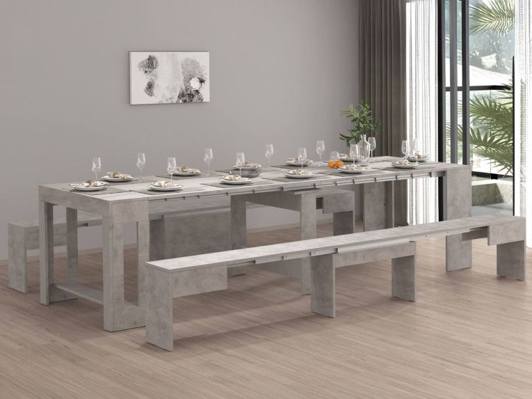 Panca allungabile grigia 290x25x45h cm - Quedan