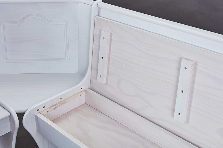 Panca Bianco Materiale Struttura in Legno Massello Altezza Seduta 45 cm 172x50x86h cm, Colore Seduta Bianco - Dstockto