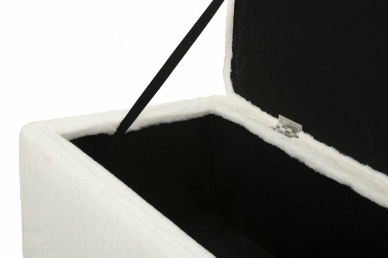 Panca contenitore rivestita bianca e oro 112x42x50h cm - Aiano