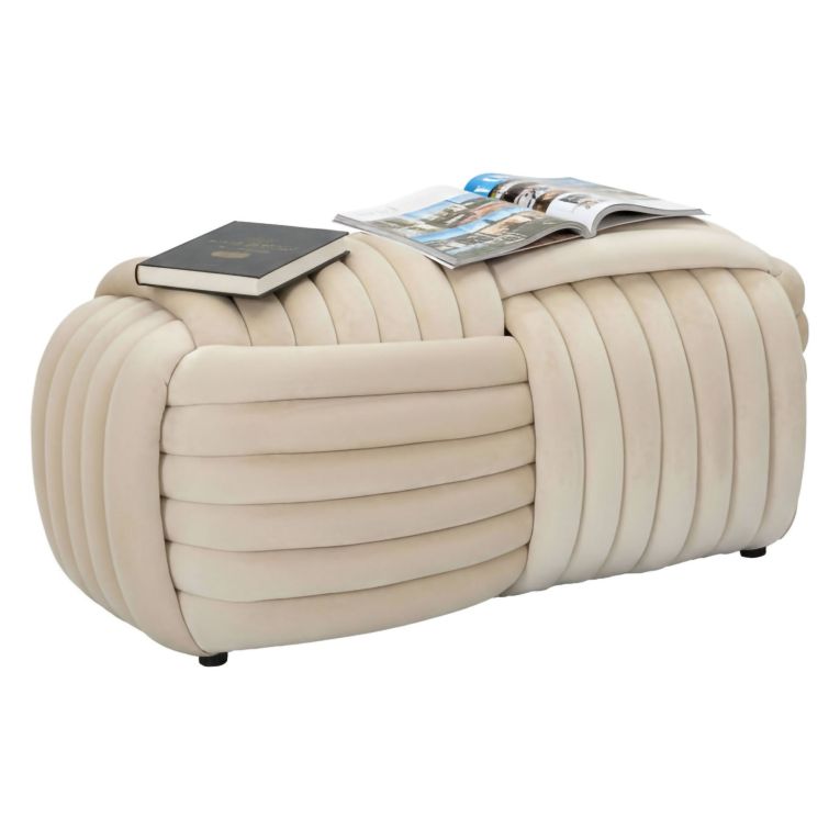 Panca design crema 90x45x45h cm - Calcea