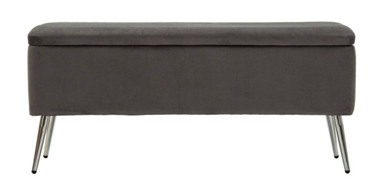 Panca elegante grigia e argento 112x42x50h cm - Aiano