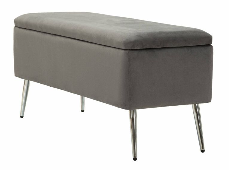 Panca elegante grigia e argento 112x42x50h cm - Aiano
