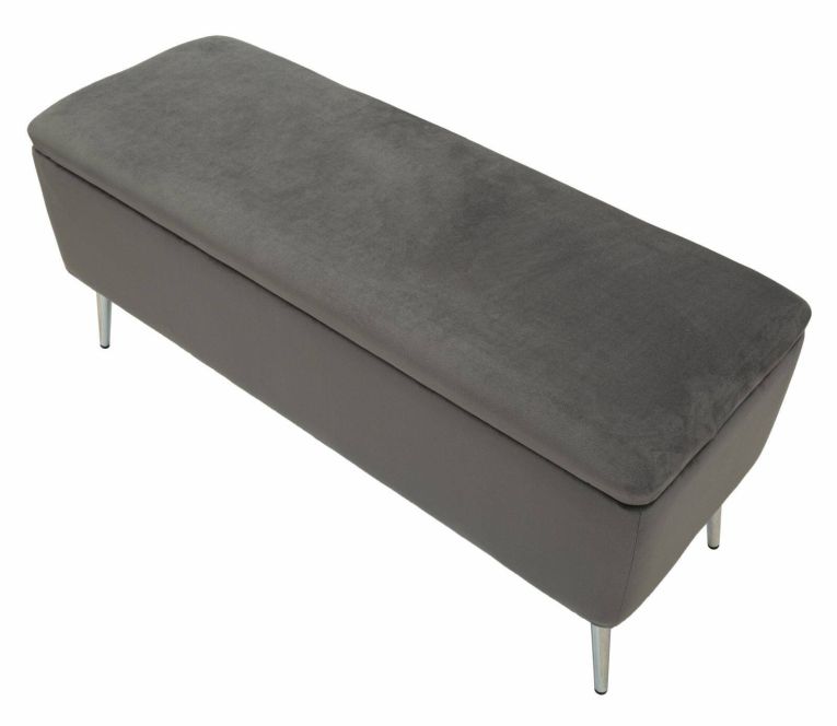 Panca elegante grigia e argento 112x42x50h cm - Aiano