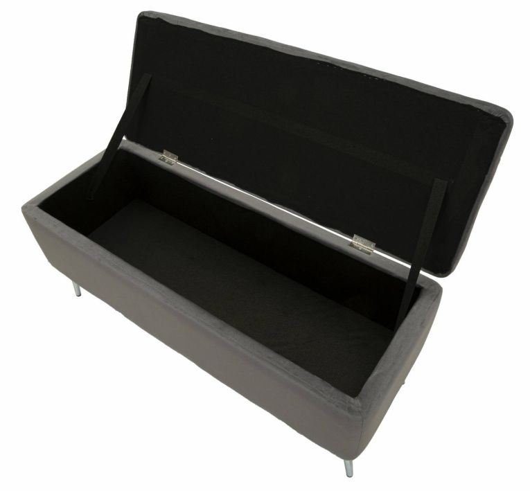 Panca elegante grigia e argento 112x42x50h cm - Aiano