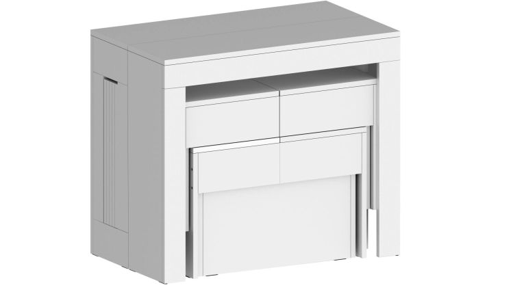 Panca estensibile bianca lucida 290x25x45h cm - Quedan
