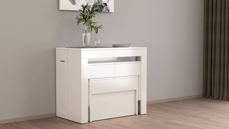 Panca estensibile bianca lucida 290x25x45h cm - Quedan