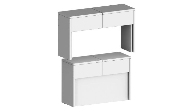 Panca estensibile bianca lucida 290x25x45h cm - Quedan