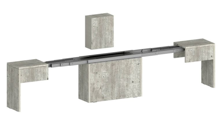 Panca estensibile cemento 290x25x45h cm - Yutu